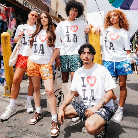 Ryoko Rain Designerr Shorts Printed Mesh R Patch Artists Athletes Orange Small - Picture 16 of 16